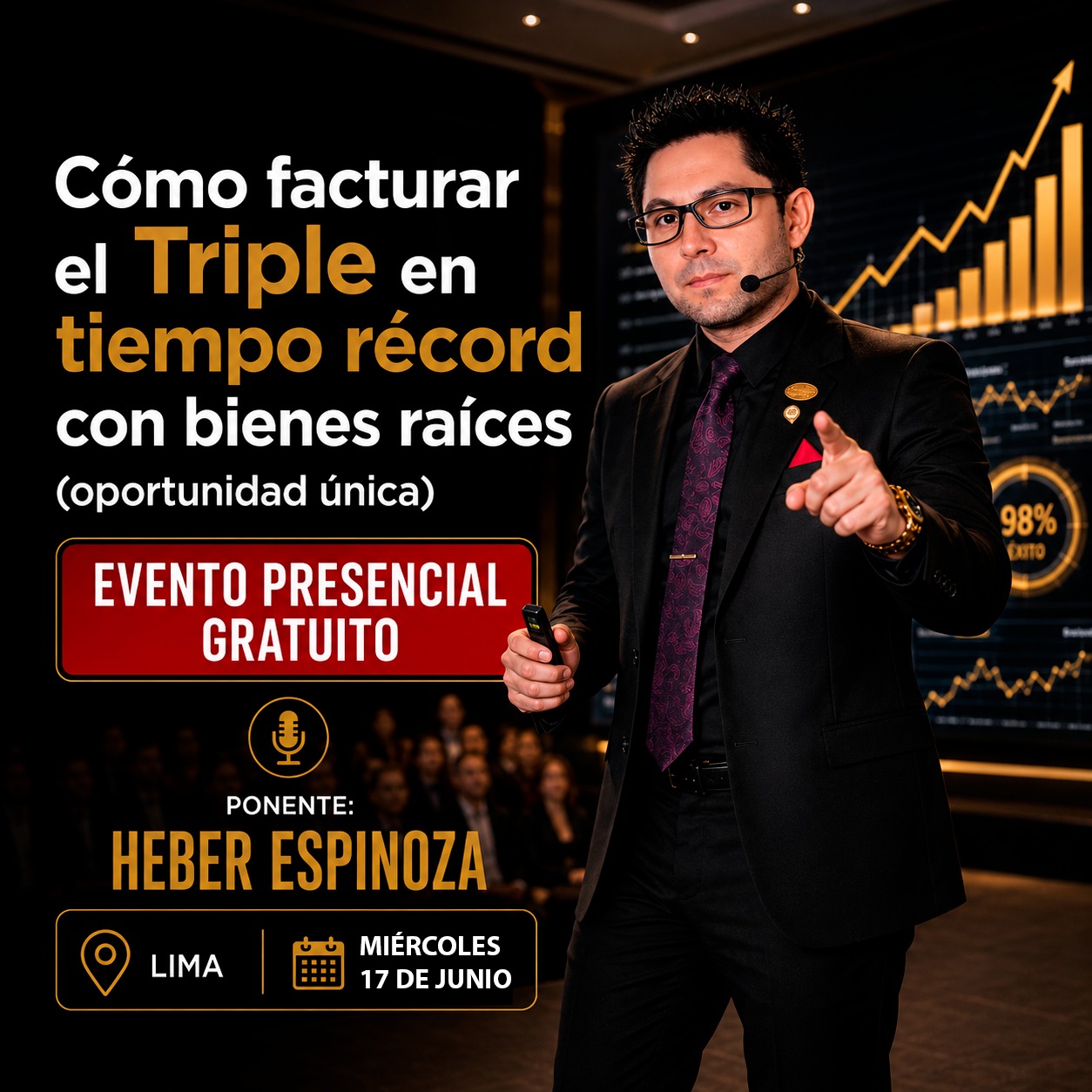 Evento presencial gratuito con Heber Espinoza